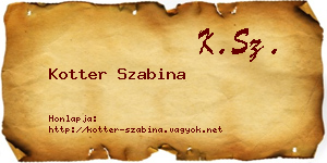 Kotter Szabina névjegykártya